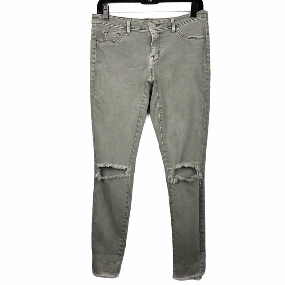 Mossimo Ripped Knee Sz 4 Mid Rise Faded Jeans